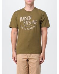 Maison Kitsuné - T-shirt in cotone con stampa logo - Lyst