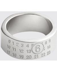 MM6 by Maison Margiela - Brass Band Ring With Engraved Numeric Logo - Lyst