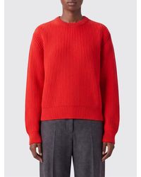 Jil Sander - Pure Wool Crewneck Jumper With Dropped Shoulders - Lyst