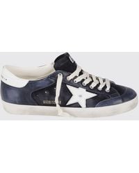Golden Goose - Super-Star Leather Sneakers With Distressed Effect And Contrast Star - Lyst