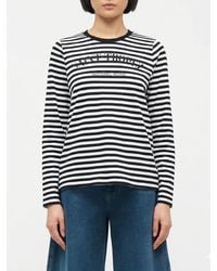 Michael Kors - Striped Cotton T-Shirt With Logo - Lyst