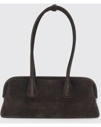 OSOI - Boat Schultertasche Aus Veloursleder Mit Doppeltem Henkel Und Druckknopfverschluss - Lyst