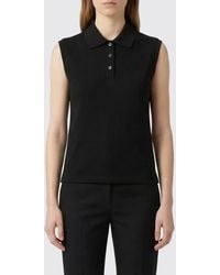 Saint Laurent - Cassandre Sleeveless Cotton Piqué Polo Shirt - Lyst
