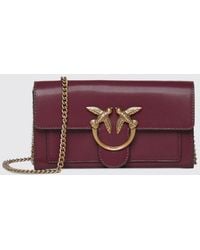Pinko - Love One Classic Mini Leather Crossbody Bag With Love Birds Buckle - Lyst