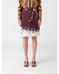 Versace - Graphic Print Silk Twill Wrap Mini Skirt - Lyst