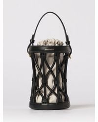Coccinelle - Koi Mesh Leather And Cotton Canvas Bag - Lyst