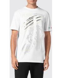 Philipp Plein - Cotton T-Shirt With Rhinestones - Lyst