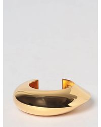 Alaïa - Edge Engraved-Logo Chrome-Plated Brass Cuff Bracelet - Lyst