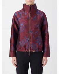 Giorgio Armani - Floral Liberty Print Silk Short Jacket With Funnel Neck - Lyst