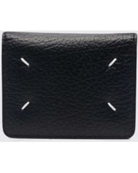 Maison Margiela - Hammered Leather Bifold Card Holder With Four Stitches - Lyst