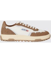 Autry - Wildpace Low Leather And Mesh Sneakers With Contrast Logo And Serrated Sole - Lyst