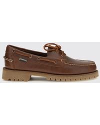 Sebago - Smooth Leather Boat Shoes With Side Lacing And Rubber Sole - Lyst