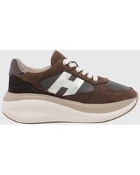Hogan - Maxi I Active Nubuck And Pony-Effect Leather Sneakers With Platform Sole - Lyst