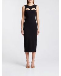 Elisabetta Franchi - Off-The-Shoulder Midi Sheath Dress With Cut-Out Details - Lyst
