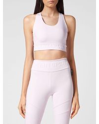 Philipp Plein - Cropped Sports Jersey Top With Thin Straps - Lyst