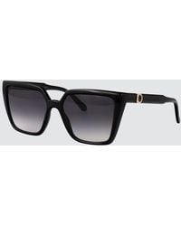 Ferragamo - Rectangular Cat-Eye Acetate Sunglasses With Gancini Logo - Lyst