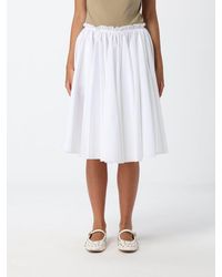 Ami Paris - High-Waisted Pleated Cotton Mini Skirt - Lyst