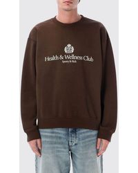 Sporty & Rich - Sporty &Amp Rich Cotton Crewneck Sweatshirt With Logo - Lyst