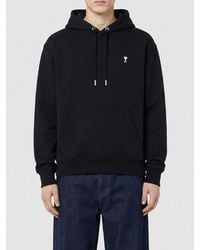Ami Paris - Cotton Hoodie With Logo - Lyst