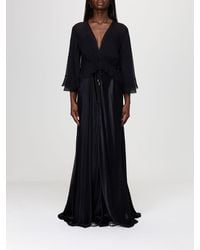 Alberta Ferretti - Long Satin Dress - Lyst