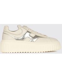 Hogan - H-Stripes Leather Platform Sneakers With Laminated Details - Lyst