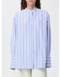 Paul Smith - Cotton Shirt With Mandarin Collar And Relaxed Fit - Lyst