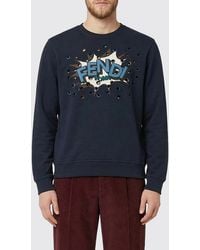 Fendi - Sudadera De Cuello Redondo De Algodón Con Logo Efecto Cartoon - Lyst