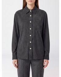 Pinko - Cupro And Viscose Twill Shirt With Dropped Shoulders - Lyst