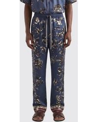 Dolce & Gabbana - Dolce &Amp Gabbana Floral Print Silk Straight Trousers - Lyst