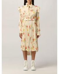 Balenciaga - Dress In Floral Patterned Silk - Lyst