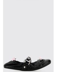 Balenciaga - City Arena Leather Ballet Flats With Bows - Lyst