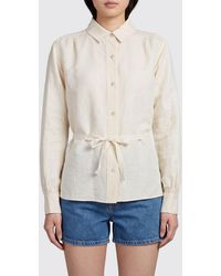 Maison Margiela - Slim Fit Silk Shirt With Adjustable Waist Belt - Lyst