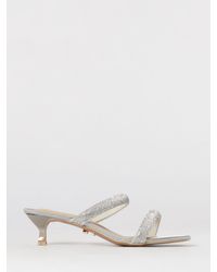 Twentyfourhaitch - Aghiba Satin-Mules Mit Kristallen - Lyst
