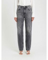 Twinset - Denim Jeans With Applied Rhinestones - Lyst