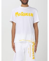 Alexander McQueen - T-shirt in cotone con logo - Lyst