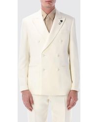 Lardini - Double-Breasted Viscose And Silk Blend Blazer With Peak Lapels - Lyst