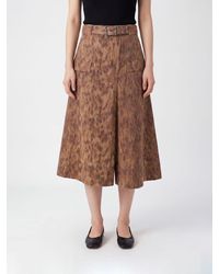 Ganni - Asymmetrical Animal-Print Midi Skirt - Lyst