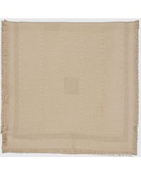 Ferragamo - Wool And Silk Blend Scarf With Fringed Hem - Lyst