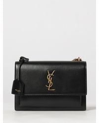 Saint Laurent - Sunset Medium Leather Shoulder Bag With Ysl Monogram - Lyst