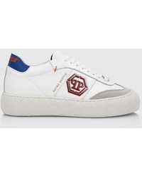 Philipp Plein - Retro Hustle Monogram Leather Low-Top Sneakers With Platform Sole - Lyst