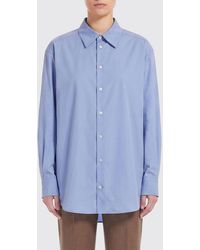 Orian - Relaxed Fit Striped Cotton Flannel Shirt With French Collar - Lyst