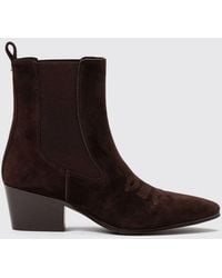 Twinset - Suede Almond Toe Chelsea Boots With Low Heel - Lyst