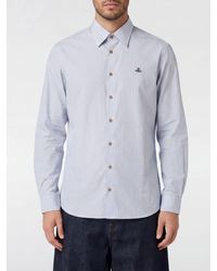 Vivienne Westwood - Striped Slim Fit Cotton Shirt With Embroidered Orb Logo - Lyst
