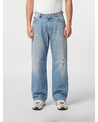 Philipp Plein - Wide Leg Cotton Jeans - Lyst
