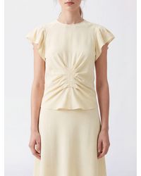 Isabel Marant - Tullya Ruched-Waist Viscose Day Top With Short Sleeves - Lyst