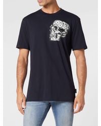 Philipp Plein - Cotton T-Shirt With Skull Print And Hexagon Logo - Lyst
