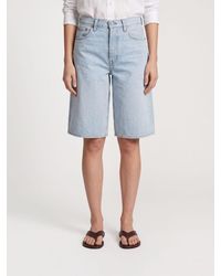 Agolde - High-Waisted Knee-Length Shorts - Lyst