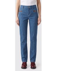 Gucci - Slim Fit Denim Jeans With Horsebit - Lyst
