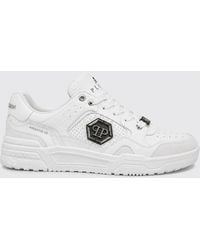 Philipp Plein - Predator V2 Low-Top Leather Trainers With Hexagon Logo - Lyst