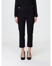 Hanita - High-Waisted Cropped Crêpe Trousers With Slash Pockets - Lyst